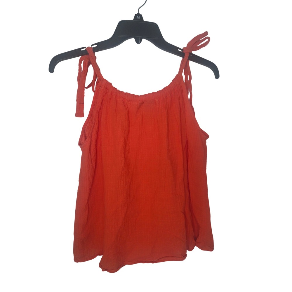 Gap Womens Orange Gauze Tie Shoulder Tank Top Size Small Relaxed Summer Boho - Picture 3 of 3